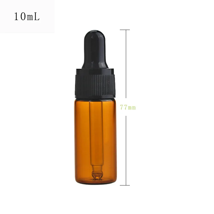 30pcs/lot 5ml/10ml Empty Dropper Glass Bottle With Black Lid Portable Eye Aromatherapy Esstenial Oil | Красота и здоровье