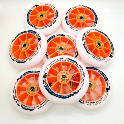 Скоростные колеса для роликовых коньков 110 мм подшипник ABEC-7 - Цвет: wheel 8 pcs ABEC-9