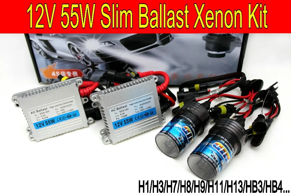

Free shipping High quality 12V 55W hid xenon kit H1 H3 H7 H8 H9 H11 H4 Bi XENON 9005 9006 6000K hid kit xenon for all Headlight