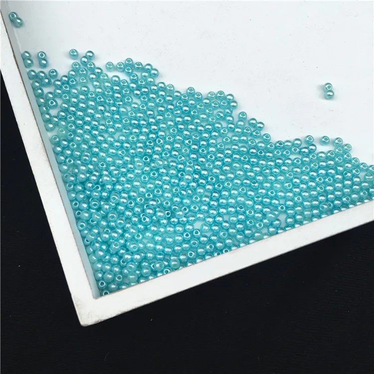 Light Blue 3 мм круглый имитация одежды жемчуг с отверстиями для DIY Искусство ожерелье Модные ювелирные изделия делая аксессуары 288 шт - Цвет: Light Blue