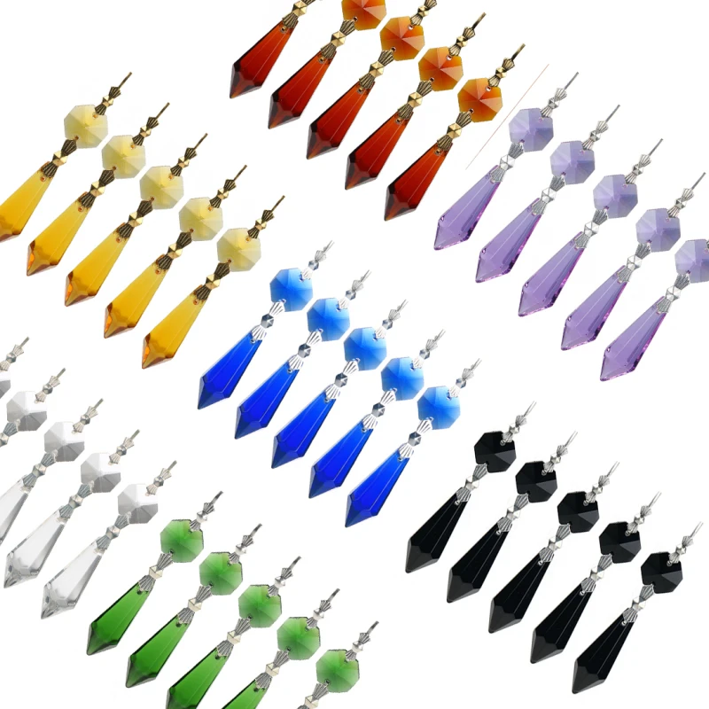 Хрустальные прозрачные призмы в форме сосулек 38 мм для люстры канделябры