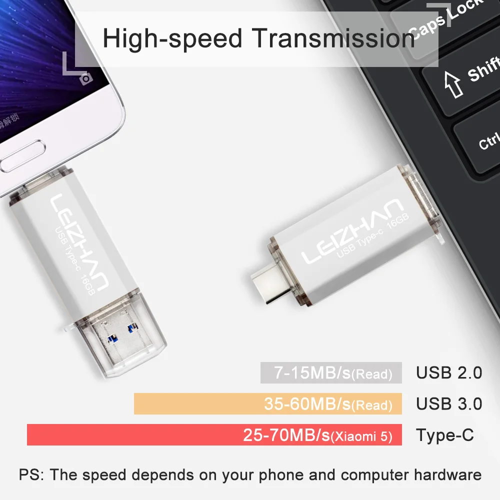LEIZHAN TYPE-C USB флеш-накопитель Высокая скорость Tipo C карта памяти 128 Гб 64 ГБ 32 16 Typec