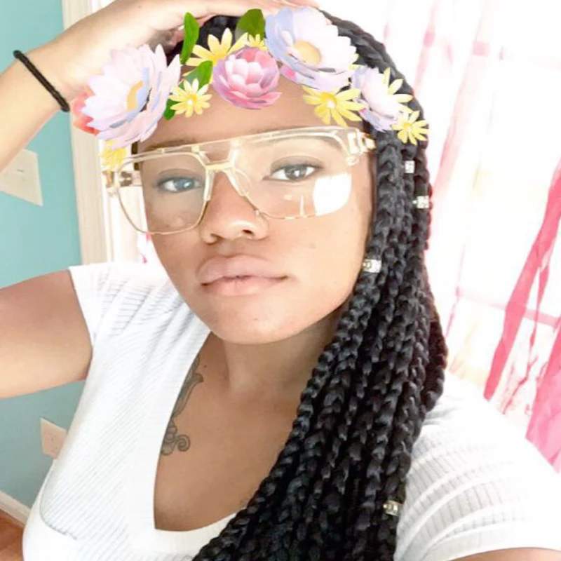 Ройя девушка Роскошные Для женщин бренд Очки Рамка Винтаж oversize прозрачные линзы