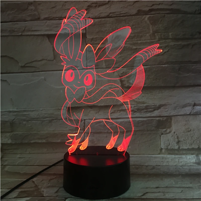 Pokemon Go Sylveon рисунок детский ночник светодиодный сенсорный сенсор батарея Ночник подарок к празднику атмосфера Usb светодиодная 3D лампа Sylveon