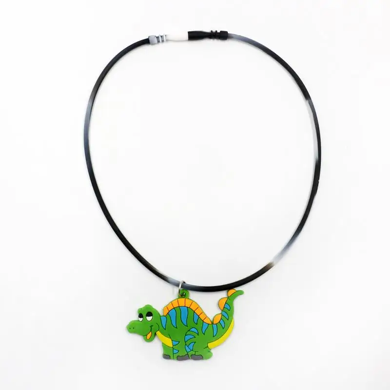 D necklace green Новые тропические вечерние динозавры резиновое ожерелье украшения для дня рождения Детские подарки Детские украшения для душа джунгли вечерние принадлежности - Цвет: D necklace green