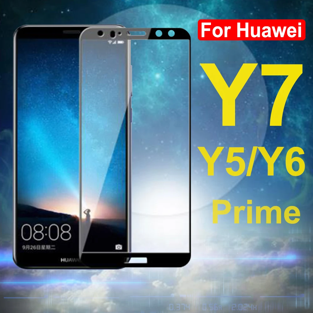 Защитное стекло Y7 для Huawei Y5 Y6 Prime 2018 закаленное Huaweii Y 5 6 7 5Y 6Y 7Y Y7Prime защита экрана