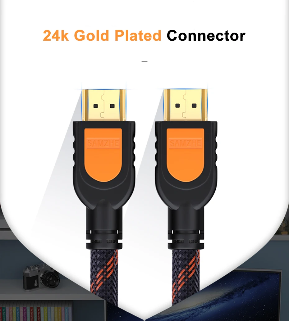 SAMZHE высокоскоростной кабель 4K HDMI 2,0 сплиттер Переключатель HDMI в HDMI кабель Male-Male 1 м 2 м 3 м 5 м 8 м 10 м для ТВ компьютера