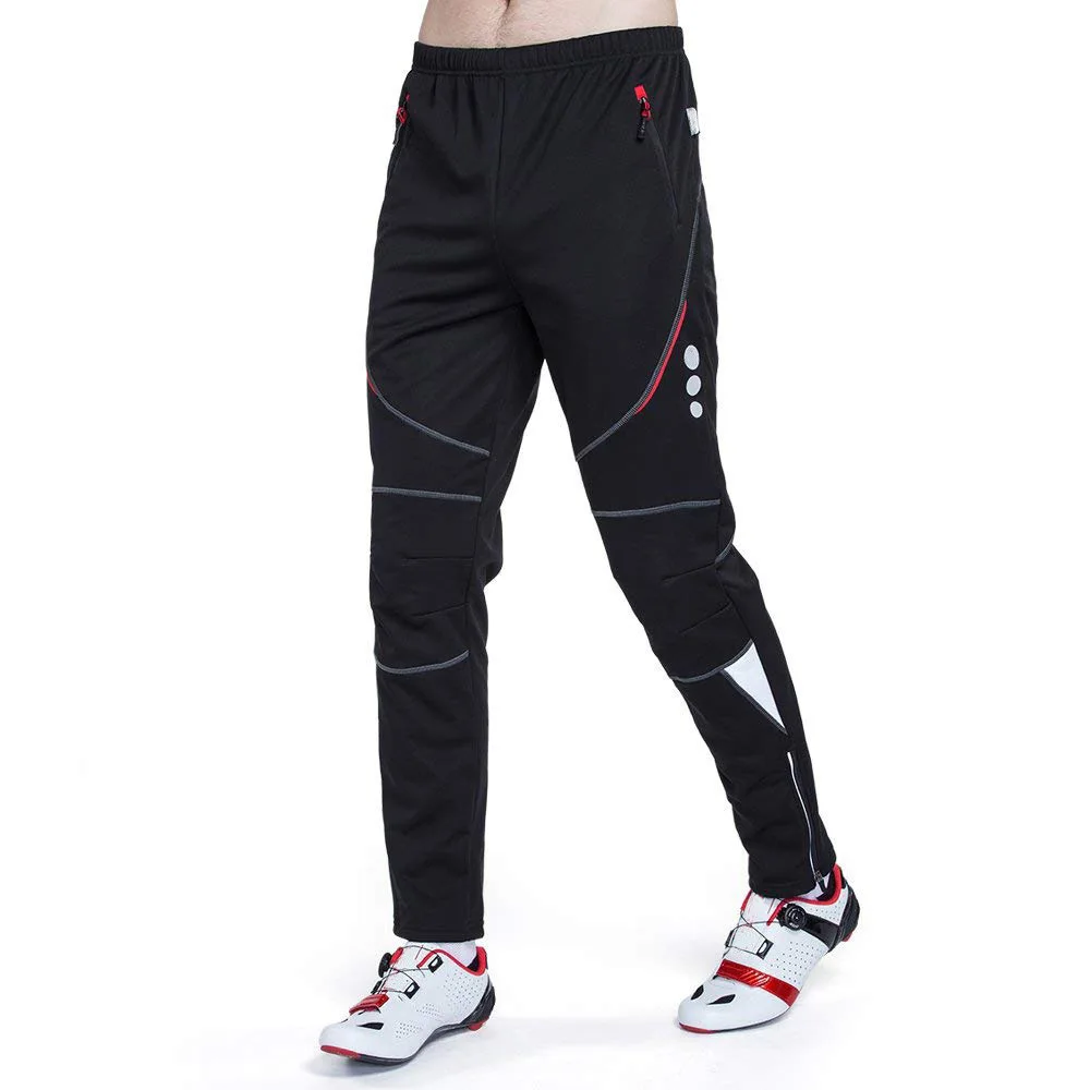 Bike Pants-004-1PC Мужские зимние велосипедные штаны, светоотражающие велосипедные штаны, флисовые MTB штаны, водонепроницаемые ветрозащитные велосипедные штаны, дышащие уличные брюки - Цвет: Bike Pants-004-1PC
