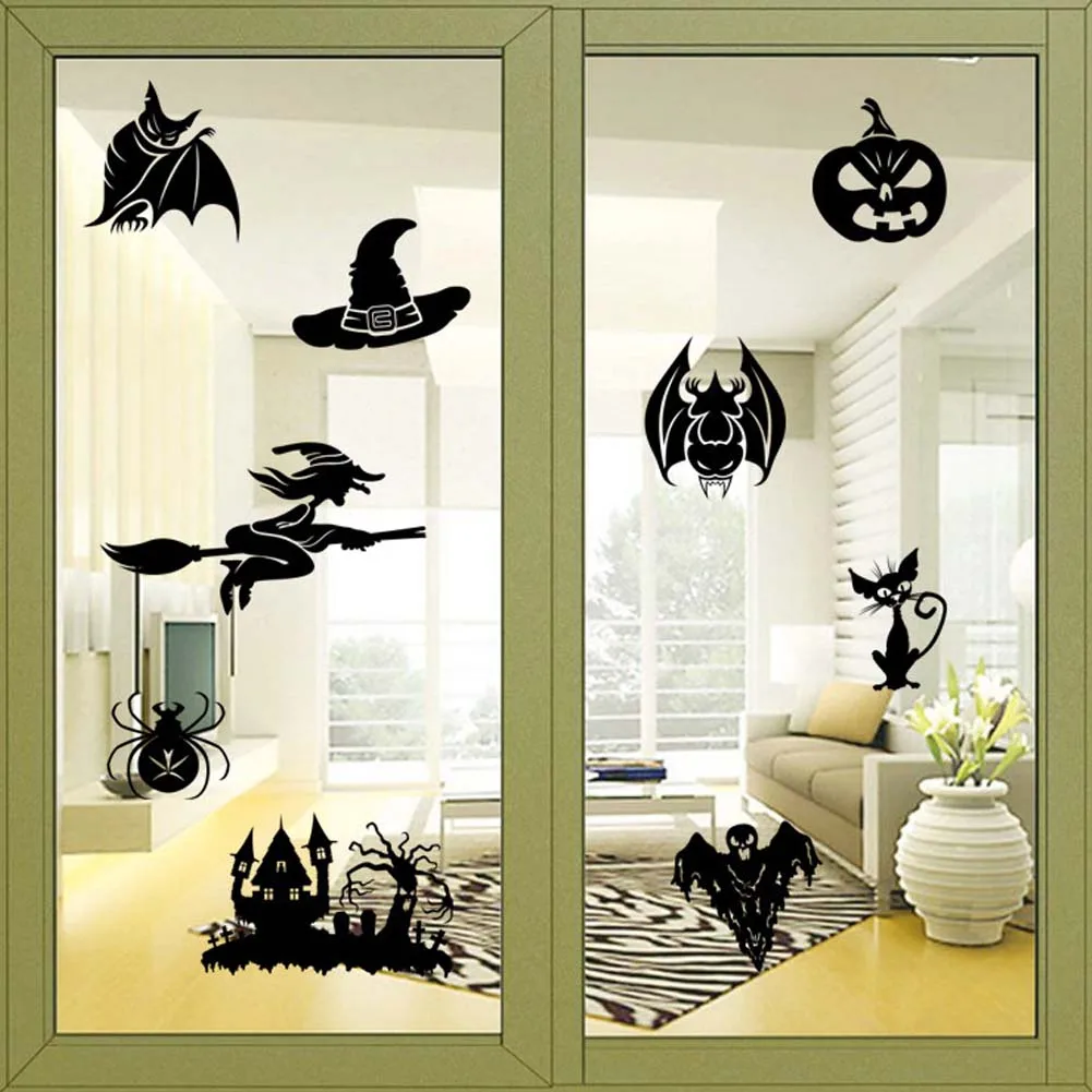 Хэллоуин ведьмы серии стекло окна Гостиная художественное оформление стены в