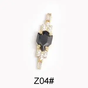 Z04 5 шт./лот, черный/белый/красный длинный Шпат, 3D сплав, циркон, аксессуары для дизайна ногтей, роскошные хрустальные металлические украшения ногтей, кулоны для красоты ногтей - Цвет: Z04