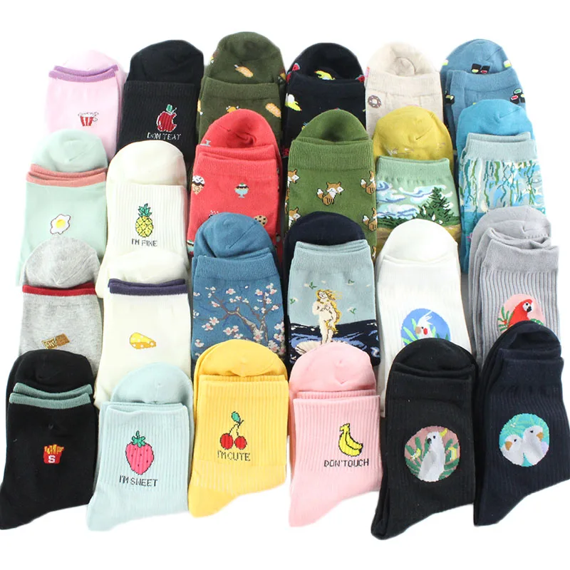 [Cospaccool] еда фрукты ананас смешные носки суши/Птица/искусство живопись маслом