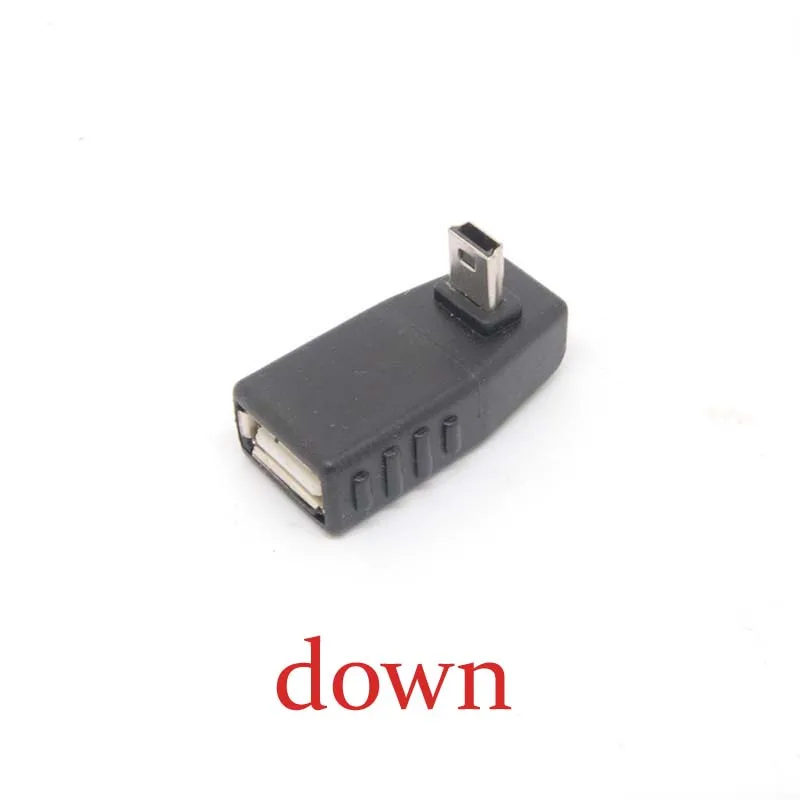 Бесплатная доставка 90 градусный понижающий угол USB тип A гнездо в Mini B 5 контактный