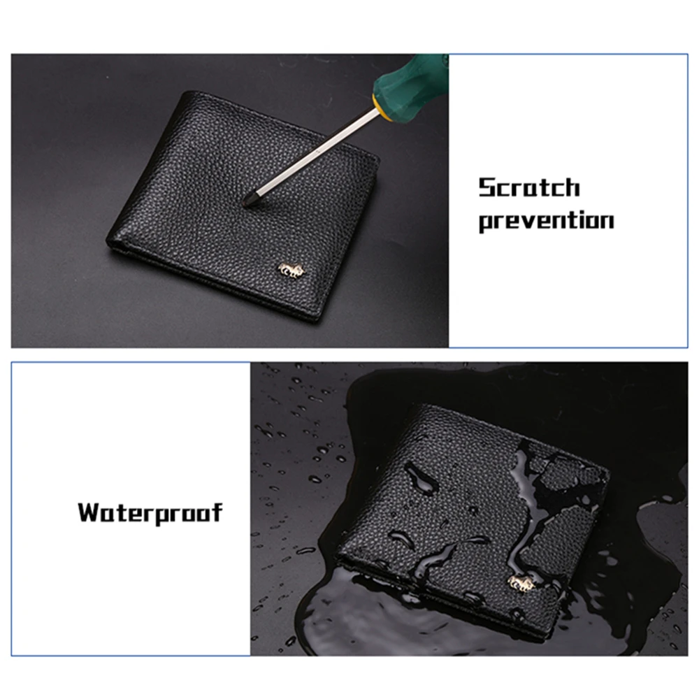 BISON DENIM Genuine Leather Men Wallets Brand Luxury RFID Bifold Wallet Zipper Coin Purse Business Card Holder Wallet N4470