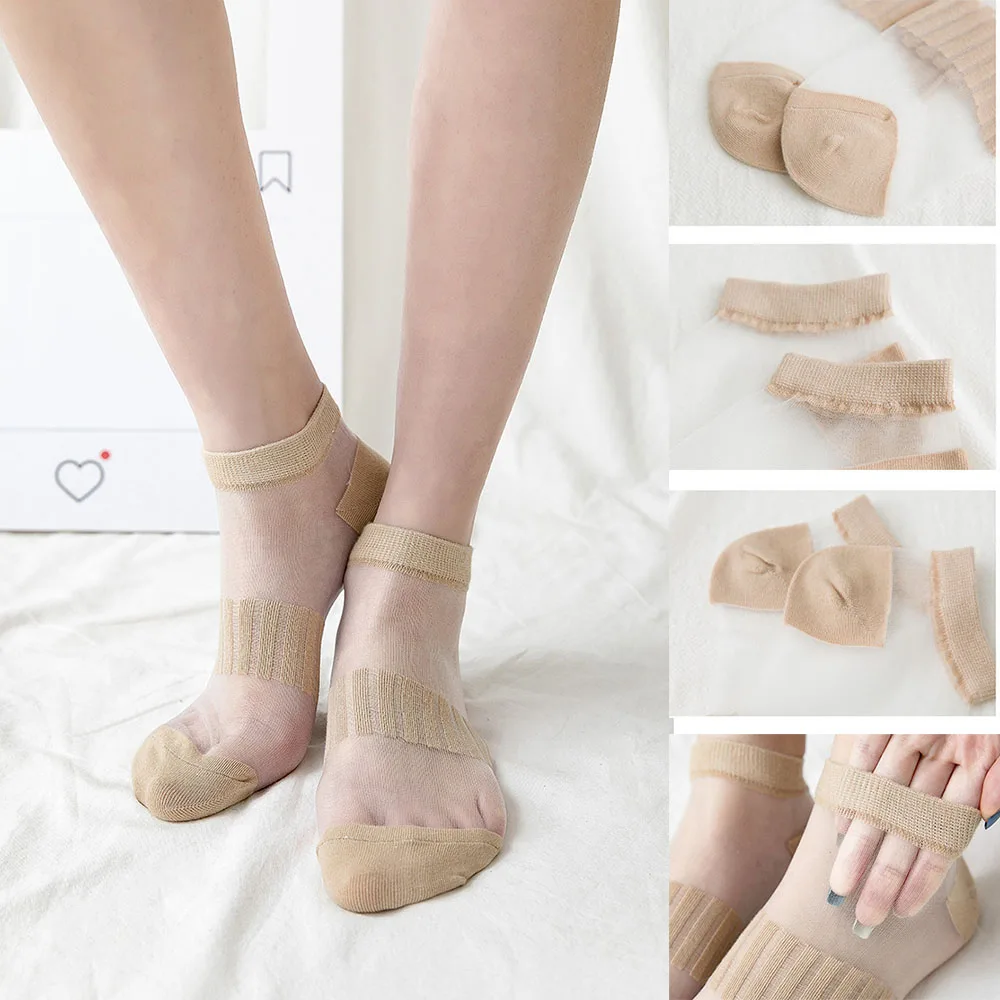 2019 летние тонкие хлопковые нескользящие носки женские удобные кружевные