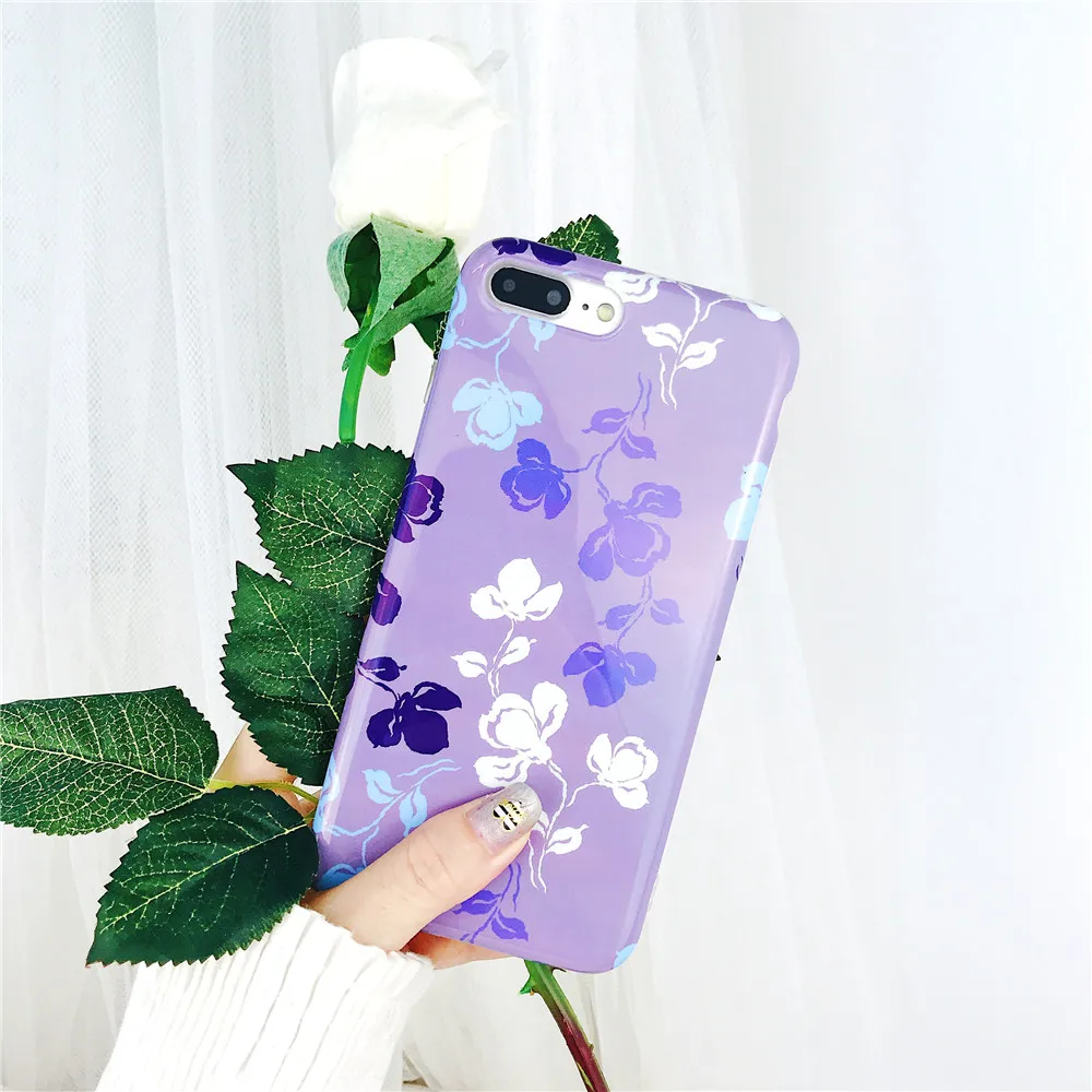 Для IPhone 7 Чехол Fahiong Art цветы Цветочные кремния чехол для X 6 s 8 плюс девушка стиль IMD