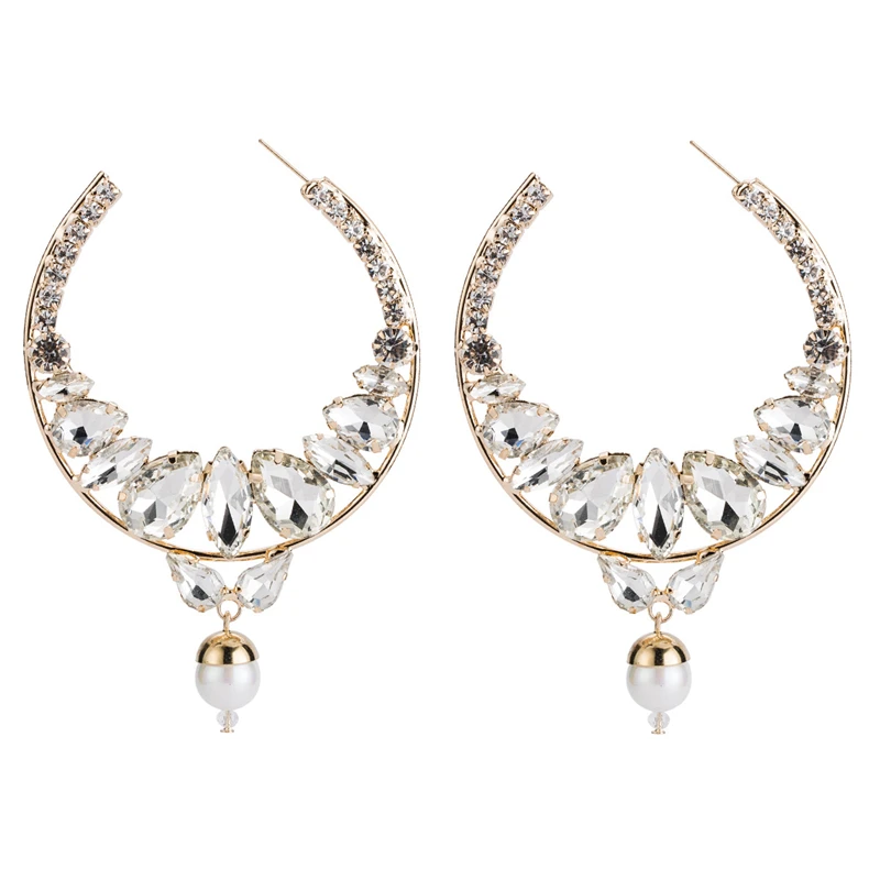 Полукруглый Роскошные серьги Crystal Moon Стиль Длинные Висячие для Для женщин Модные
