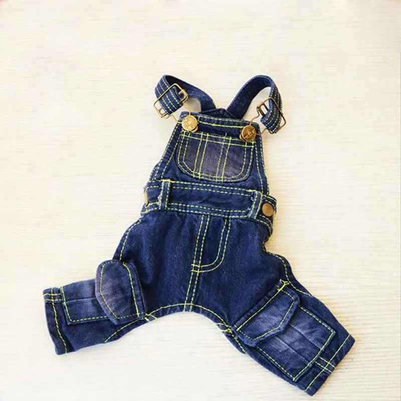 Новый стиль собака одежда Ретро Denim Комбинезоны для женщин и малышек