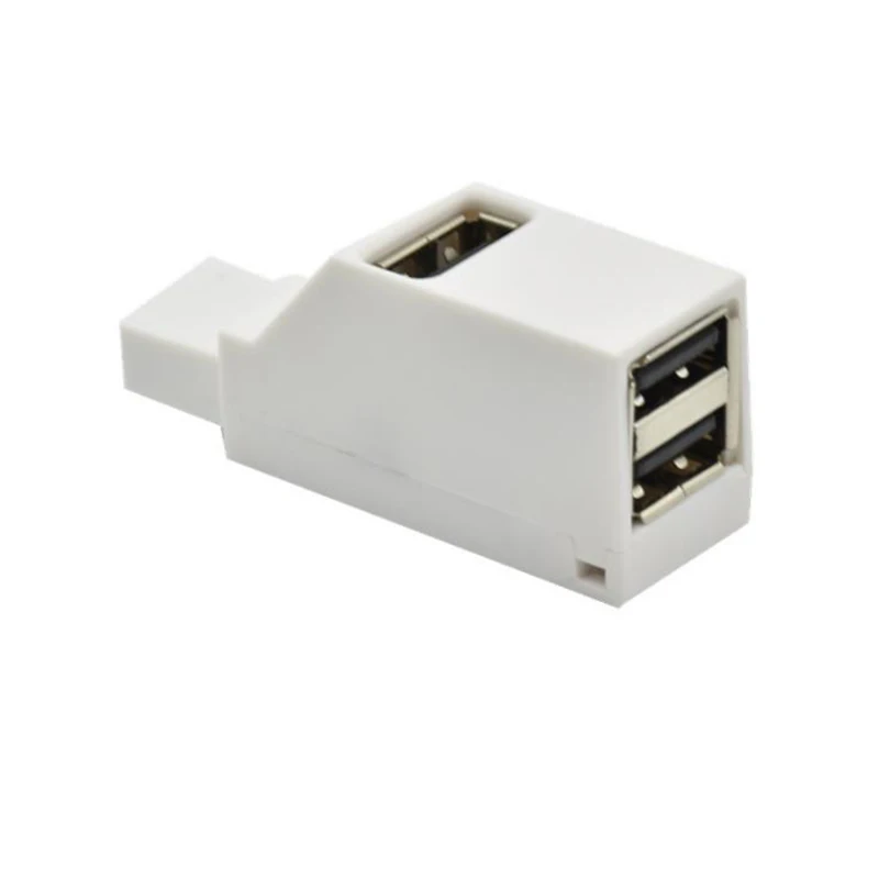 white USB2.0 Портативный мини USB 2,0 3,0 высокоскоростной концентратор 3 порта usb-хаб разветвитель коробка для ПК ноутбук U диск кардридер для мобильного телефона концентратор - Цвет: white USB2.0