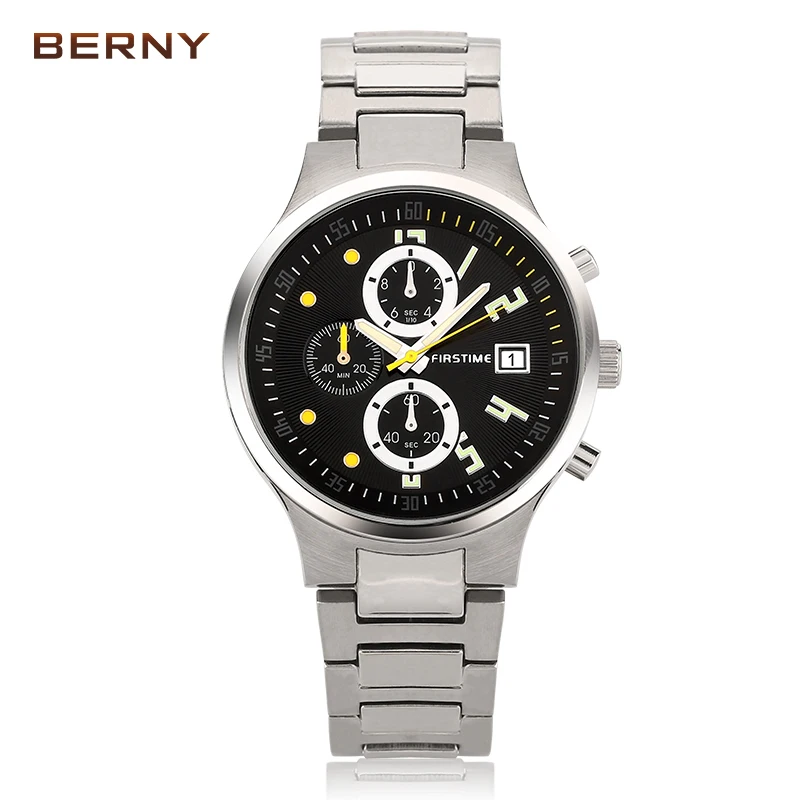 

Мужские кварцевые часы Berny, Модный Топ люксовый бренд Relogio Saat Montre Horloge Masculino Erkek Hombre JAPAN MOVEMENT 2293M