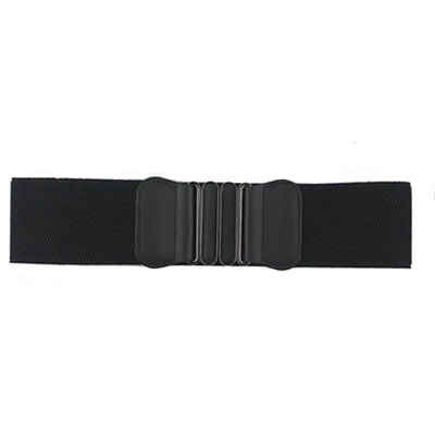 black-6cm Простой женский эластичный пояс модный широкий пояс с платьем длинная пуховая одежда декоративная широкая талия уплотнение женский монохромный 6 см/7,5 см - Цвет: black-6cm