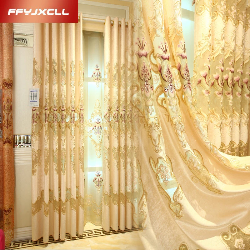 Водорастворимые европейские вышитые тюлевые шторы для гостиной спальни окон