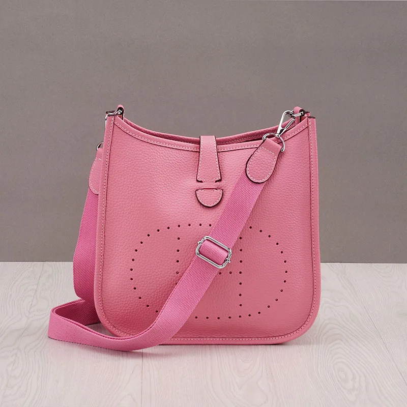 Cherry pink17CM Новые сумки из натуральной кожи, женские сумки-мессенджеры, Дизайнерские повседневные женские сумки-тоут через плечо - Цвет: Cherry pink17CM
