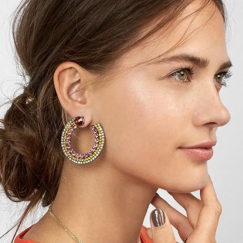 2019 New Design Rhinestone Acrylic Dangle Earrings For Women Jewelry Vintage Ethnic Collection Accessories | Украшения и