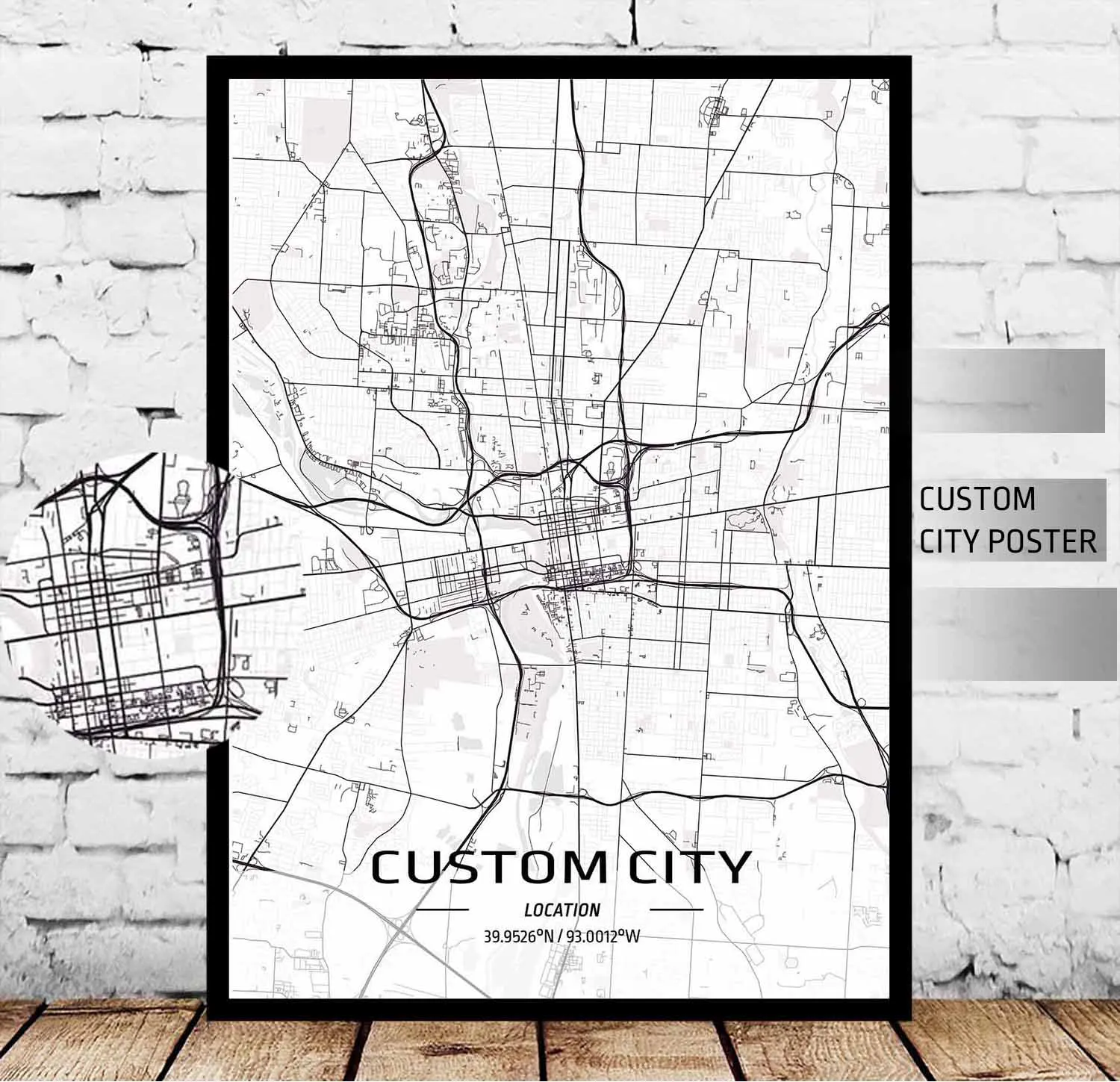 

Custom City Map Any City Personalized Map Print Customized Map Canvas Prints Canvas Art Poster Oil Paintings No Frame