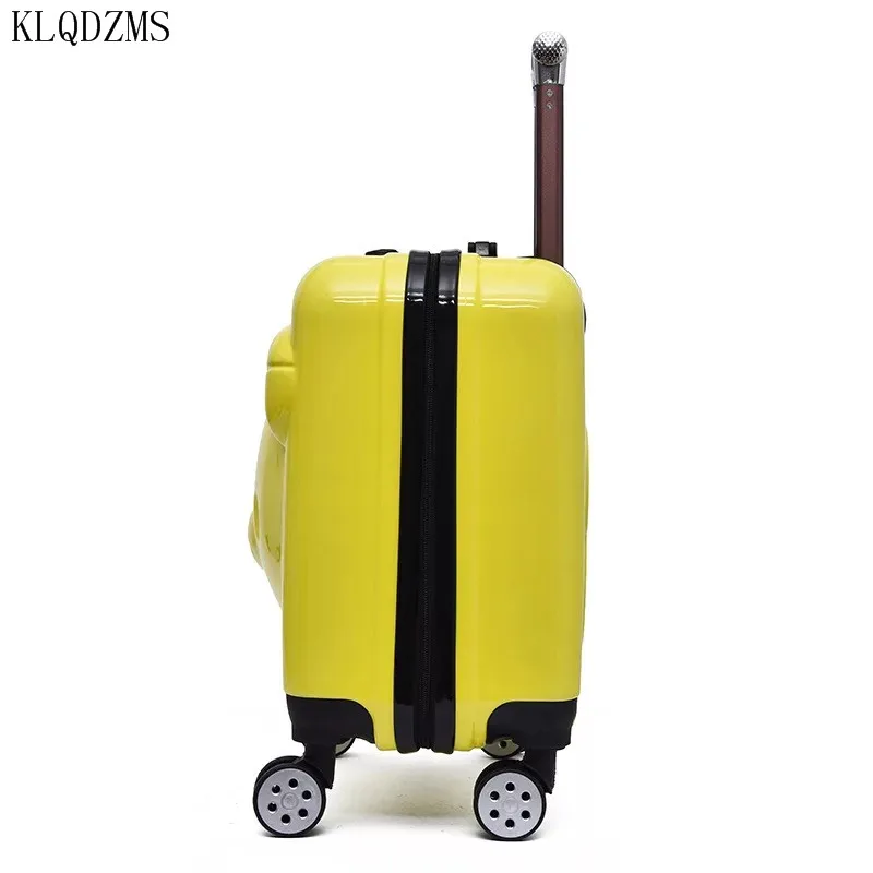 KLQDZMS мультяшный Мишка 20 дюймов ABS + PC багаж для катания на колесах детский