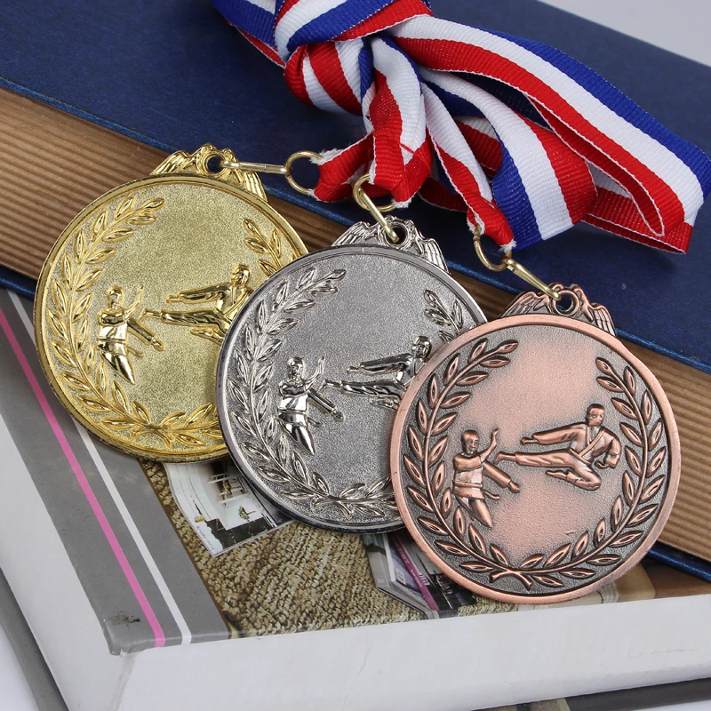 

The Taekwondo Medal Gold Silver Bronze Fans Souvenir Zinc Alloy Official Sport Match Adward Medals Nice Gift Free Shipping