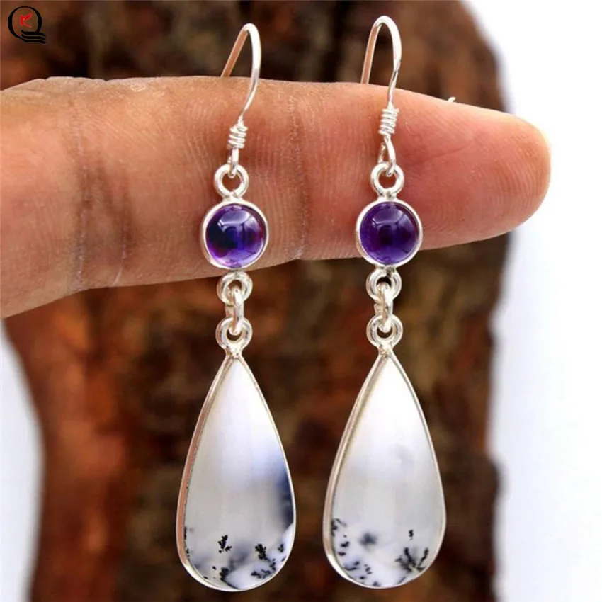 

Classical Vintage Drop Earrings Silver Color Bohemian Dangle Earring for Women Anniversary Party Wedding Jewelry