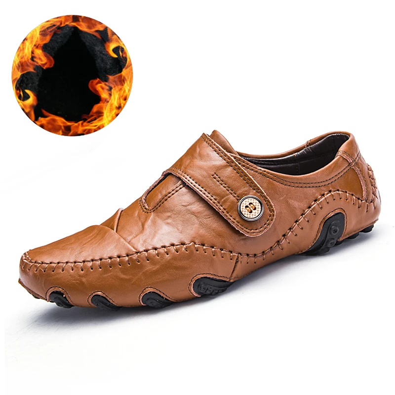 Handmade Genuine Leather Men's Flats Casual Luxury Brand Men Loafers Comfortable Soft Driving Shoes Slip On Moccasins | Обувь
