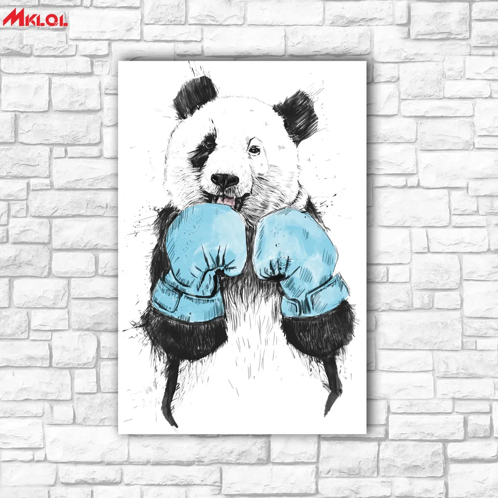 Большая картина на стену панда декор для ресторана кабинета спальни маслом