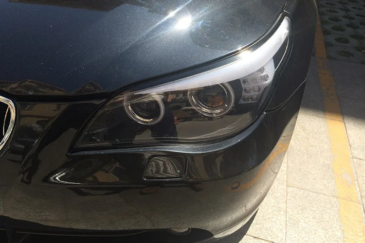 Автомобильный Стайлинг для 5 серий E60 фары 2003-2010 для E60 светодиодный головной фонарь Angel eye светодиодный DRL передний свет Биксеноновые линзы ксенон