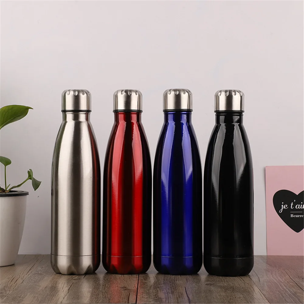 Яркая одноцветная бутылка для воды герметичная термос из нержавеющей стали