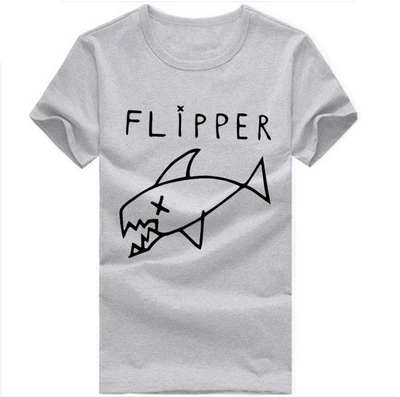 Флиппер рыба Курт Кобейн рок музыкальная группа футболки мужские хлопок Круглый