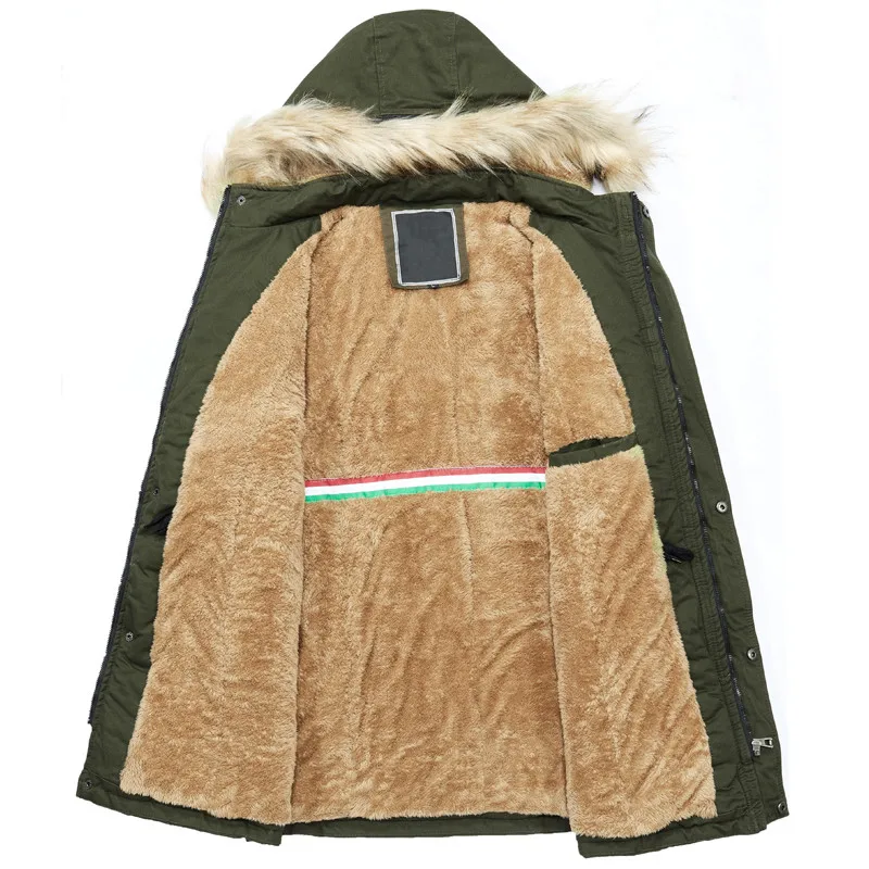 Covrlge Winter New Parka Jacket Men Plus Velvet Thickening Warm Windproof Men's Casual Hooded Coat Size MWM061 | Мужская одежда