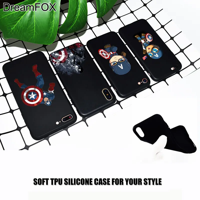 M177 Captain America Black Silicone Case Cover For Apple iPhone 11 Pro XR XS Max X 8 7 6 6S Plus 5 5S 5G SE |