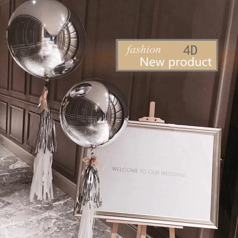 1 шт. 10 и 22 дюймов 4D круглые металлические стерео золотые фольги серебряные шары