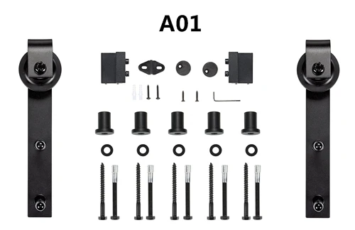 A01 Stainless steel and carbon steel Rustic sliding door fittings kit without rail - Цвет: A01