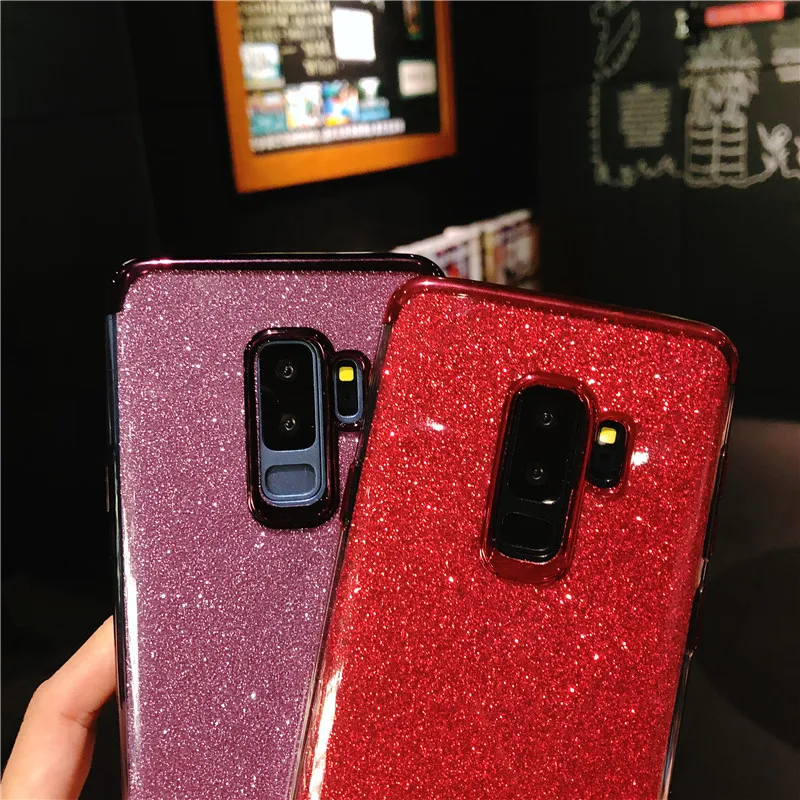 Роскошный блестящий Силиконовый ТПУ чехол 2 в 1 для Samsung A8 Plus A6 A7 J4 J6 J8 2018 M10 M20 M30 A10 A30