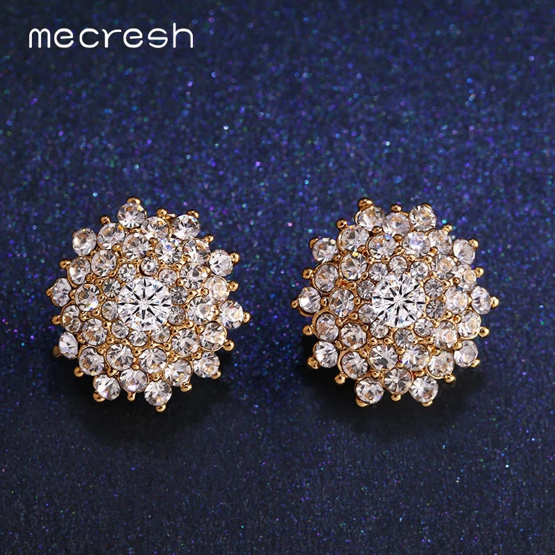 Милые маленькие серьги-клипсы Mecresh с цветком для помолвки корейские модные