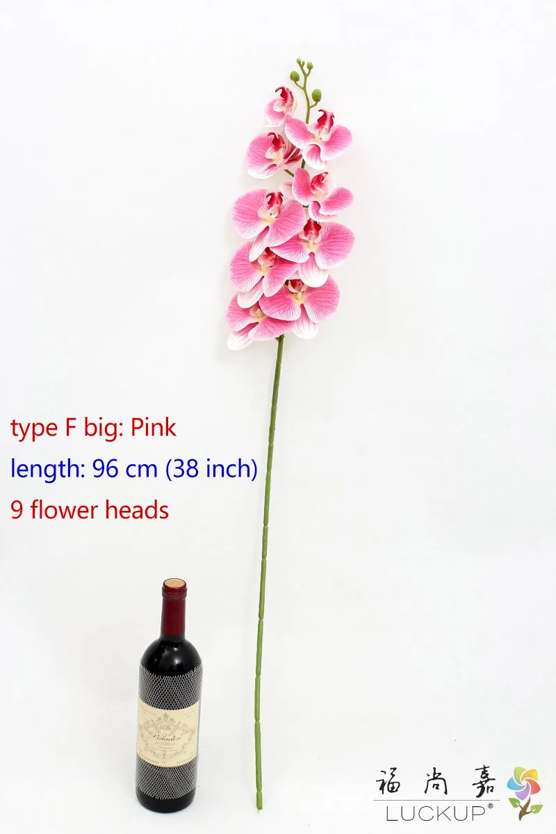 type F big Pink 1 стволовых Шелковый Искусственный цветок Мотылек Орхидея Бабочка Орхидея для дом свадебное праздничное украшение 6 видов 12 Цветов F152 - Цвет: type F big Pink