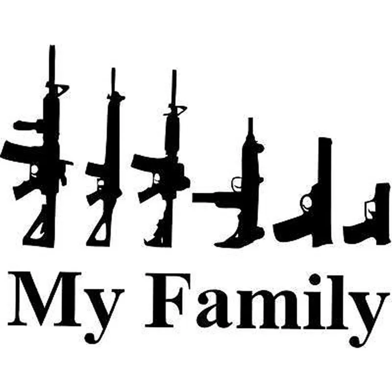 16.5X12.7CM MY FAMILY Gun забавная виниловая наклейка на автомобиль|car accessories|car stickervinyl car