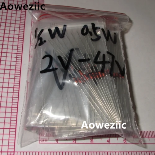 0 5 Вт Диод Зенера Ассорти набор 2 в В 3 6 1 7 10 12 13 15 16 18 20 22 24 30V 36V 39V 47V 1/2W DO 35|Индукторы| |