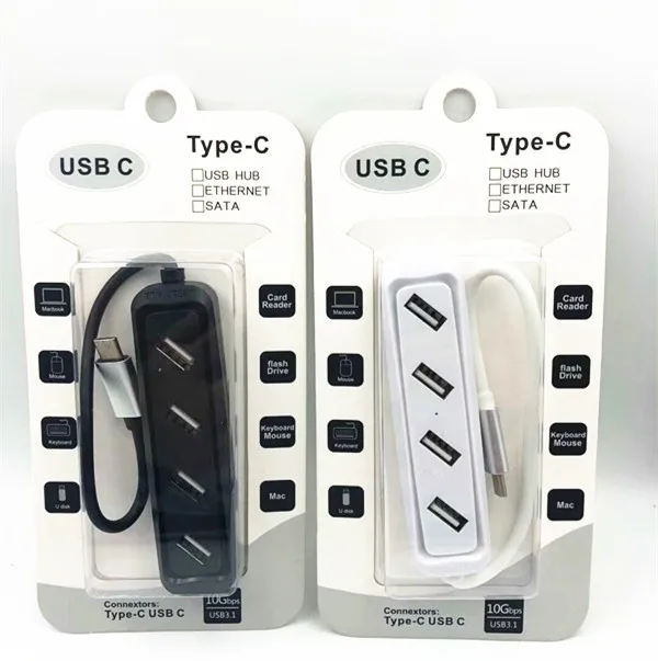 New Type-C To 4-Port USB 3.0 Hub 3.1 Adapter with Micro Port Charging For PC iMac Laptop Computer HUB PC/Laptop/Mac |