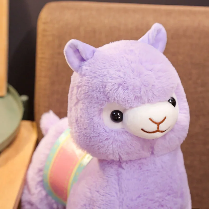 Плюшевые игрушки Yeaknow Alpaca фиолетовые белые розовые мягкие куклы с животными из