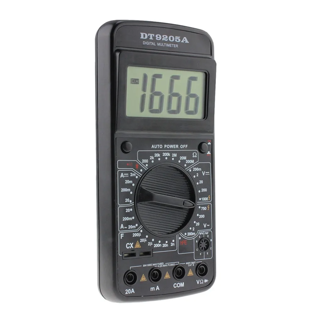 DT9205A Цифровой мультиметр AC/DC Вольтметр Амперметр Сопротивление измеритель