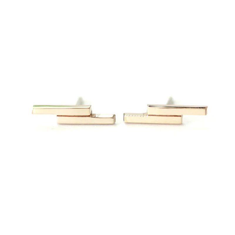 1Pair Fashion Double Bar Earrings Jewelry Simple Copper Studs Earring For Kids Men Women Gift | Украшения и аксессуары
