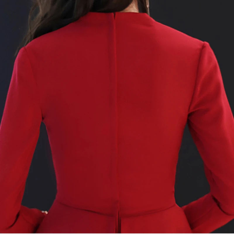 Женское вечернее платье-русалка красное платье в пол с V-образным вырезом и